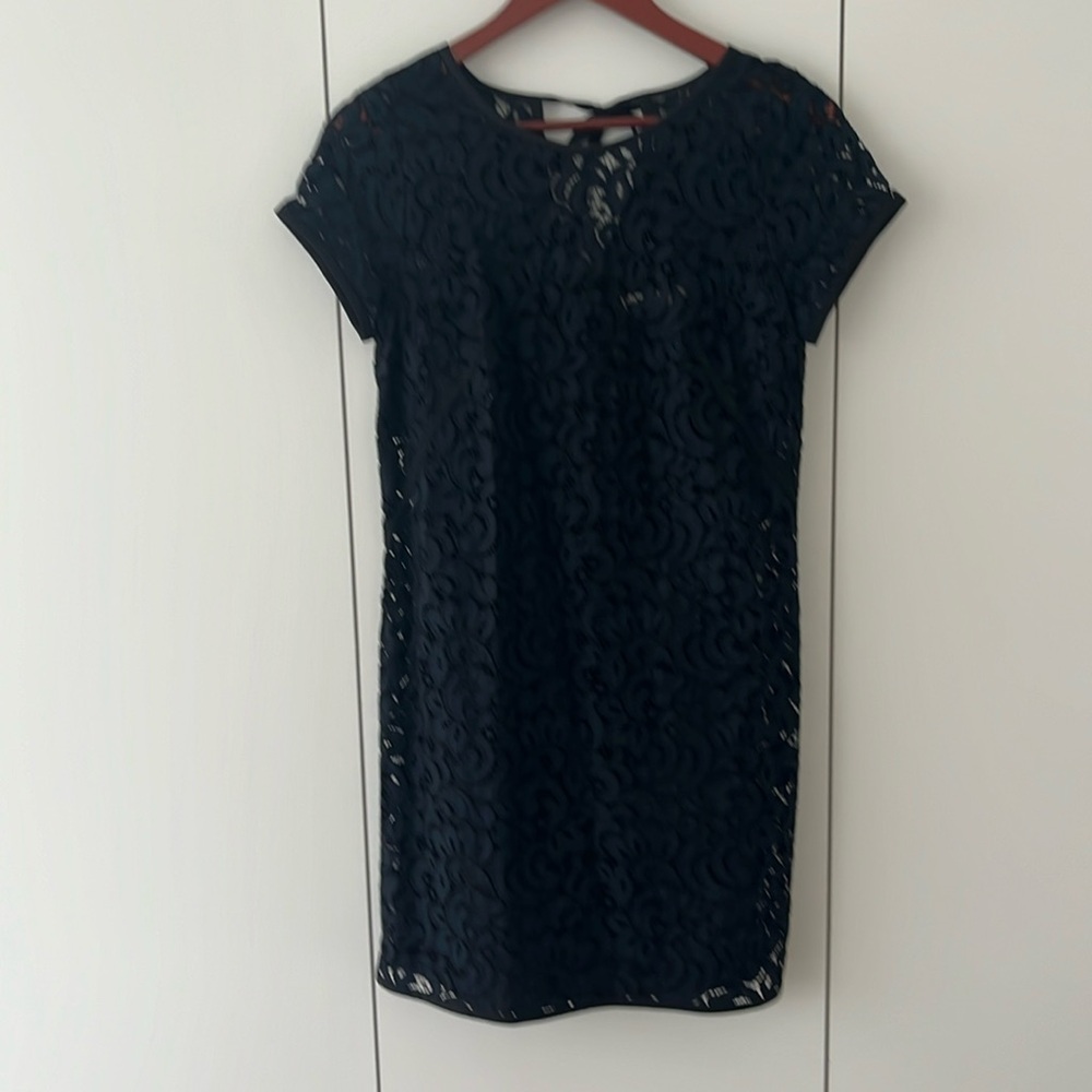 Black & Navy Lace Dress